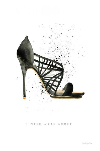 Stiletto Style I Black Ornate Wood Framed Art Print with Double Matting by Charro, Mercedes Lopez