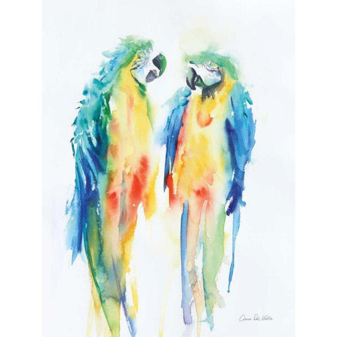 Colorful Parrots I Gold Ornate Wood Framed Art Print with Double Matting by Valle, Aimee Del