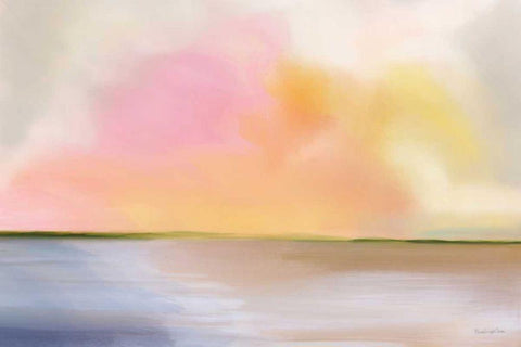 Cotton Candy Beach White Modern Wood Framed Art Print with Double Matting by Charro, Mercedes Lopez