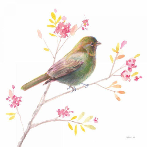 Flight Friends I Gold Ornate Wood Framed Art Print with Double Matting by Nai, Danhui