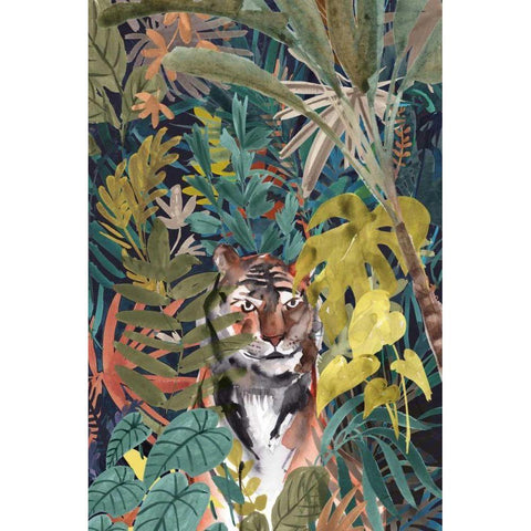 Jungle Mood Gold Ornate Wood Framed Art Print with Double Matting by Panganiban, Karyn