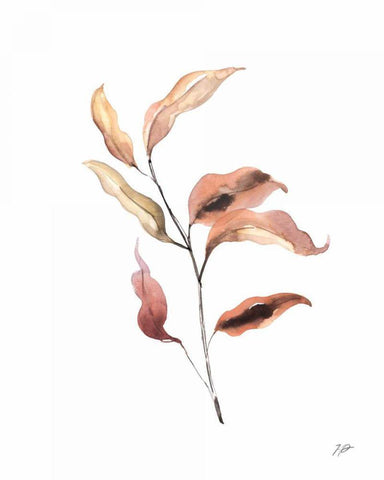 Pieces of Autumn II White Modern Wood Framed Art Print with Double Matting by Panganiban, Karyn