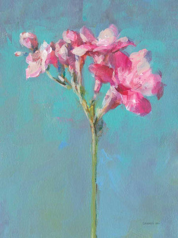 Modern Freesia I White Modern Wood Framed Art Print with Double Matting by Nai, Danhui