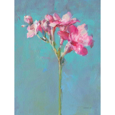 Modern Freesia I Gold Ornate Wood Framed Art Print with Double Matting by Nai, Danhui