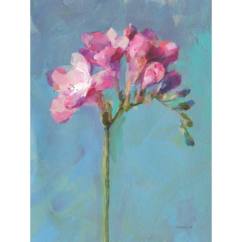 Modern Freesia II Gold Ornate Wood Framed Art Print with Double Matting by Nai, Danhui