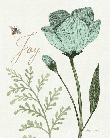 Springtime I v2 Joy Black Ornate Wood Framed Art Print with Double Matting by Miller, Sara Zieve