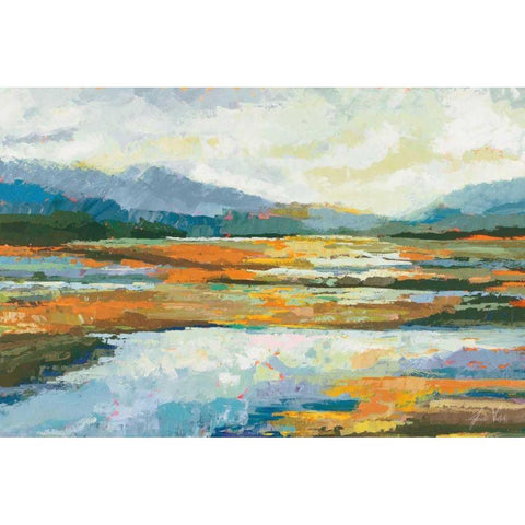 Fall Marsh Gold Ornate Wood Framed Art Print with Double Matting by Vertentes, Jeanette