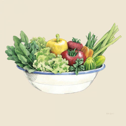 Fresh From The Garden IV Cream White Modern Wood Framed Art Print with Double Matting by Grove, Beth