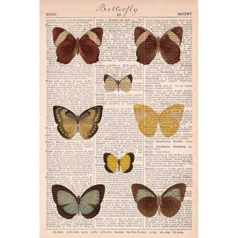American Butterflies II Gold Ornate Wood Framed Art Print with Double Matting by Schlabach, Sue