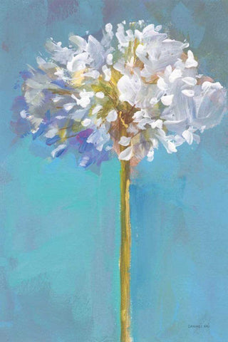 Modern Floral III White Modern Wood Framed Art Print with Double Matting by Nai, Danhui