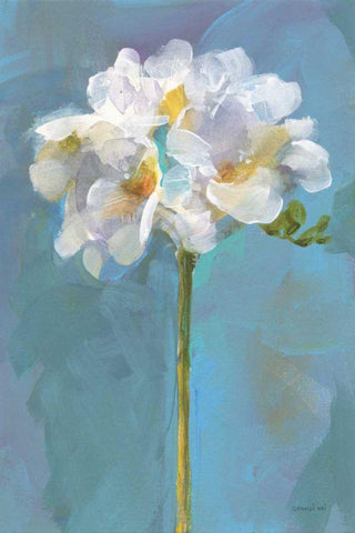 Modern Floral IV White Modern Wood Framed Art Print with Double Matting by Nai, Danhui