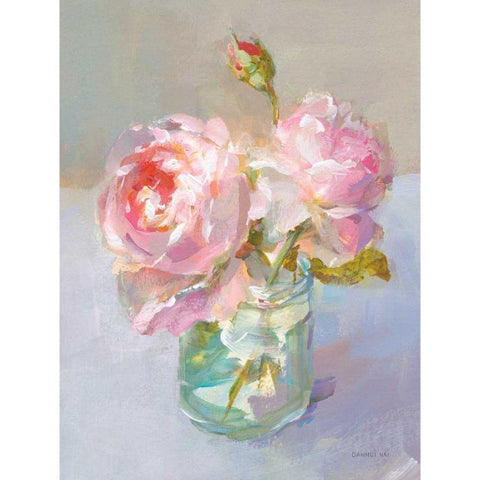 Sweet Roses I Gold Ornate Wood Framed Art Print with Double Matting by Nai, Danhui