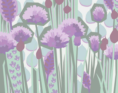 Chives I Pastel Black Ornate Wood Framed Art Print with Double Matting by Gallagher, Megan
