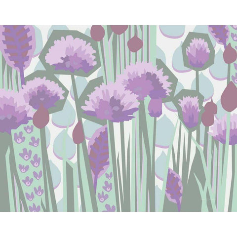 Chives I Pastel Gold Ornate Wood Framed Art Print with Double Matting by Gallagher, Megan