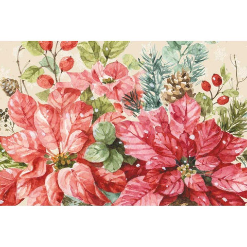 Our Christmas Story Poinsettias Black Modern Wood Framed Art Print by Audit, Lisa