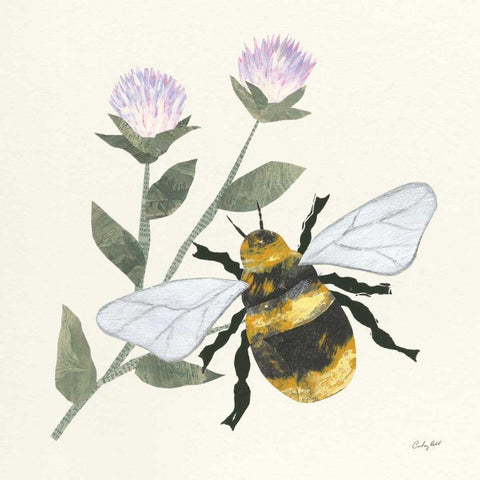 In the Garden Bee Gold Ornate Wood Framed Art Print with Double Matting by Prahl, Courtney