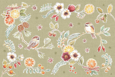 Winter Spice I Color Black Ornate Wood Framed Art Print with Double Matting by Brissonnet, Daphne