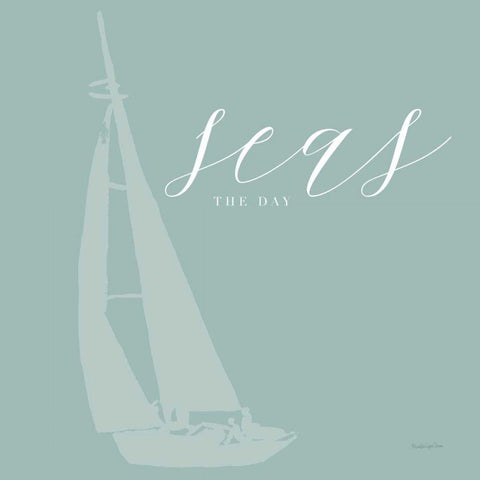 Seas the Day Gold Ornate Wood Framed Art Print with Double Matting by Charro, Mercedes Lopez