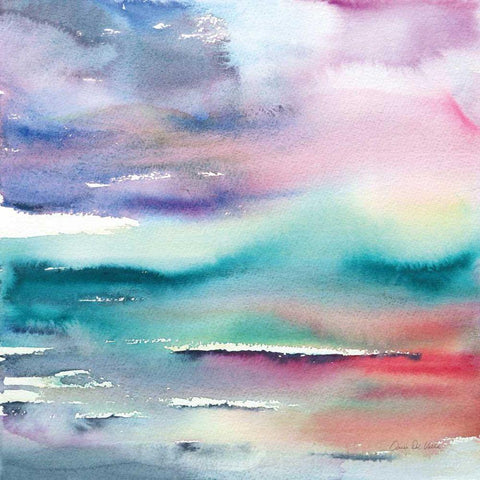 Dramatic Evening White Modern Wood Framed Art Print with Double Matting by Valle, Aimee Del