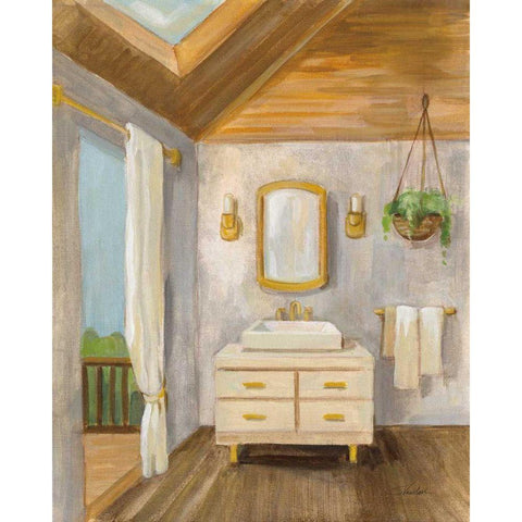 Attic Bathroom I Gold Ornate Wood Framed Art Print with Double Matting by Vassileva, Silvia