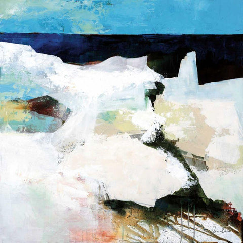 Riverport Horizon White Modern Wood Framed Art Print by Davies, Jane