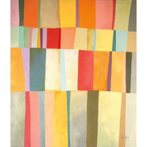Sunshine Stripes I Gold Ornate Wood Framed Art Print with Double Matting by Davies, Jane
