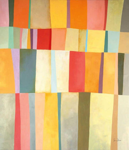 Sunshine Stripes I White Modern Wood Framed Art Print with Double Matting by Davies, Jane