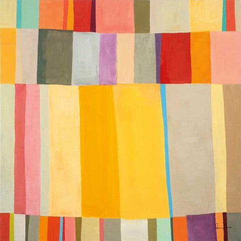 Sunshine Stripes II Black Modern Wood Framed Art Print with Double Matting by Davies, Jane