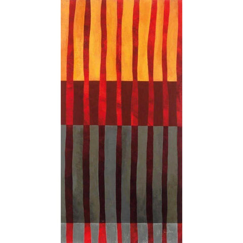 Textured Stripes I Black Modern Wood Framed Art Print with Double Matting by Davies, Jane
