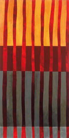 Textured Stripes I White Modern Wood Framed Art Print with Double Matting by Davies, Jane
