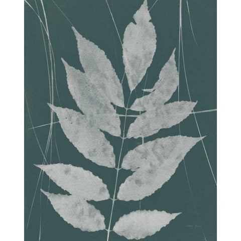 Enchanted Fall Cyanotype IX Gold Ornate Wood Framed Art Print with Double Matting by Green, Nancy