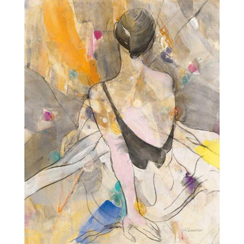 Ballerina II White Modern Wood Framed Art Print by Hristova, Albena