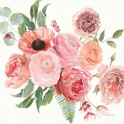 Boho Bouquet  VIII Gold Ornate Wood Framed Art Print with Double Matting by Wiens, James