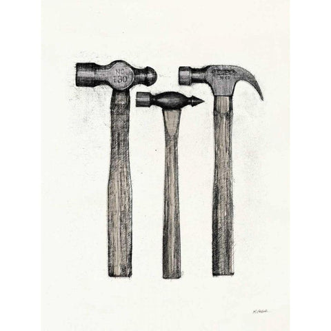 Hammers with Color Crop Gold Ornate Wood Framed Art Print with Double Matting by Schick, Mike