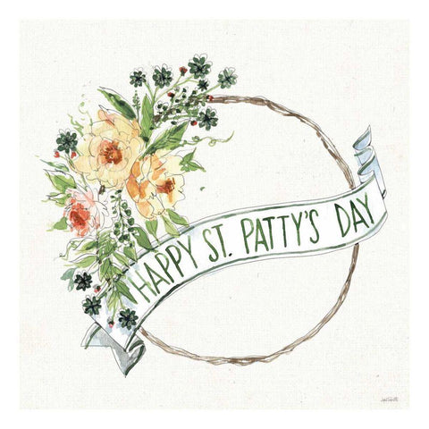 Happy St.Pattys Day I Gold Ornate Wood Framed Art Print with Double Matting by Tavoletti, Anne