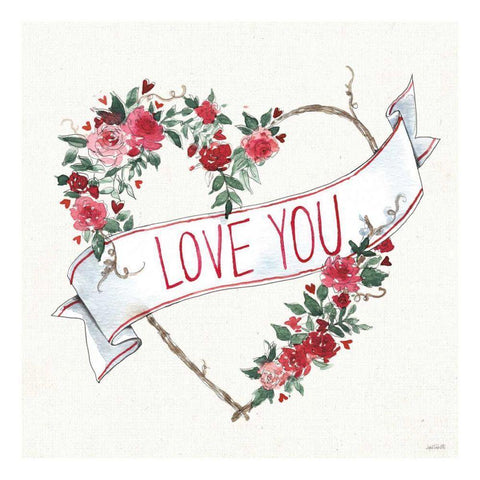 Love You I Gold Ornate Wood Framed Art Print with Double Matting by Tavoletti, Anne