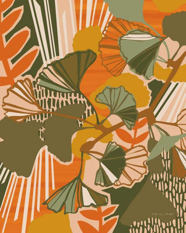 Ginkgo Black Ornate Wood Framed Art Print with Double Matting by Gallagher, Megan