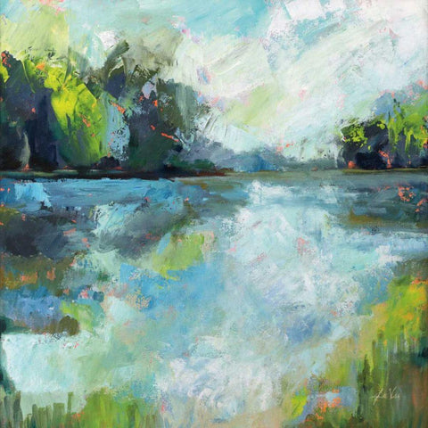 Calm Waters Black Modern Wood Framed Art Print by Vertentes, Jeanette