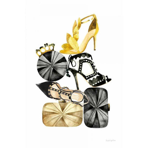 Glitz and Glam II Gold Ornate Wood Framed Art Print with Double Matting by Charro, Mercedes Lopez