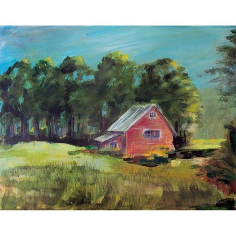 Buds Barn White Modern Wood Framed Art Print by Schlabach, Sue