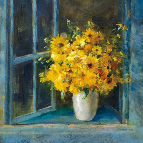 Sunny Windowsill White Modern Wood Framed Art Print with Double Matting by Nai, Danhui