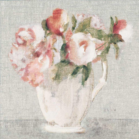 Cottage Bouquet III Light White Modern Wood Framed Art Print with Double Matting by Blum, Cheri