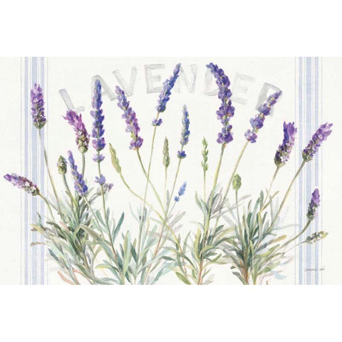 Floursack Lavender V White Modern Wood Framed Art Print by Nai, Danhui