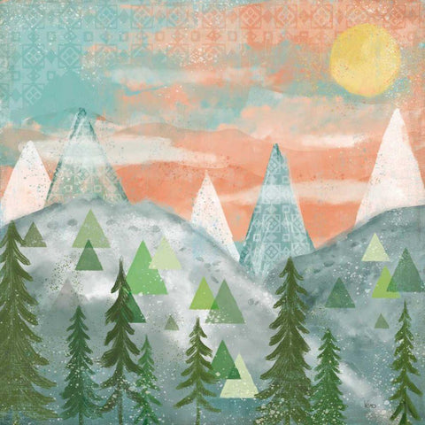 Woodland Forest VII No Words White Modern Wood Framed Art Print with Double Matting by Charron, Veronique