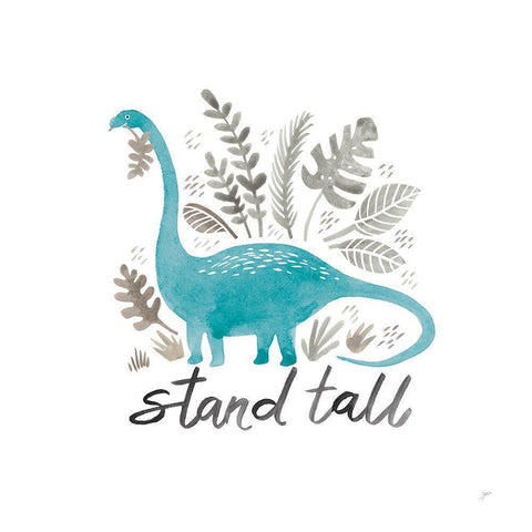 Dino Inspiration II Aqua Gold Ornate Wood Framed Art Print with Double Matting by Panganiban, Karyn