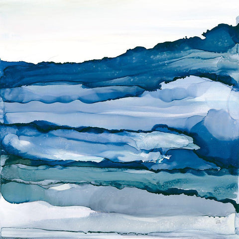 Blue Grayscape III Black Modern Wood Framed Art Print by Paschke, Chris