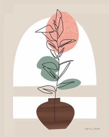 Potted Beauty II White Modern Wood Framed Art Print with Double Matting by Gallagher, Megan