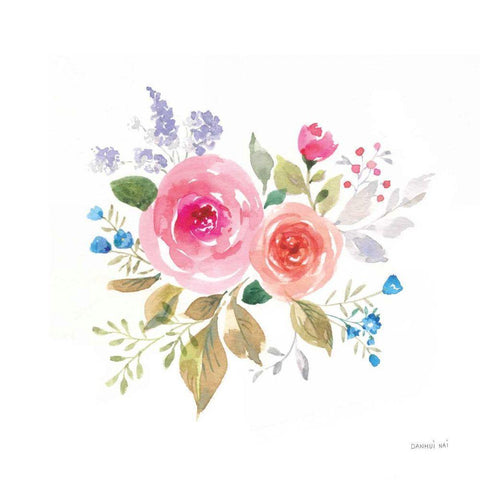 Lush Roses VI Black Modern Wood Framed Art Print by Nai, Danhui