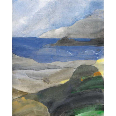 Above the Bay II Black Modern Wood Framed Art Print by Hristova, Albena