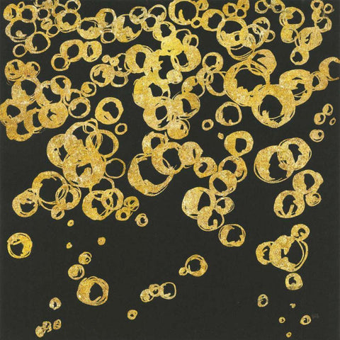 Gold Bubbles II Black Modern Wood Framed Art Print by Paschke, Chris